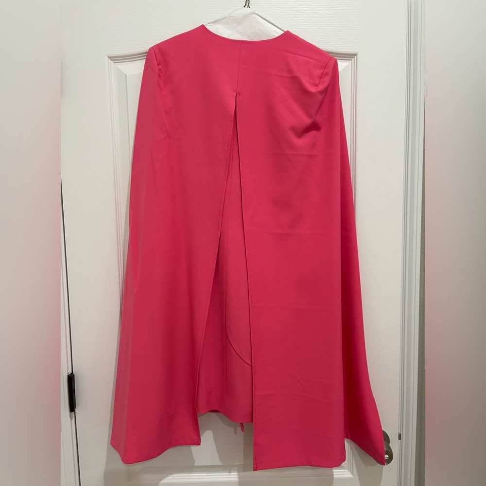 Blithe Bright Pink Button Down Blazer Cape Mini D… - image 4